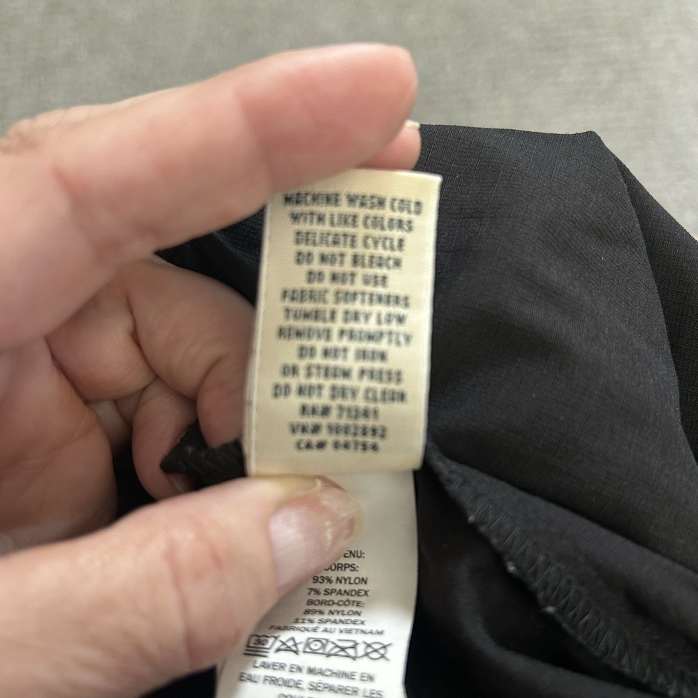 L.L. Bean Black Nylon Hiking Shorts Women's MEDIUM Drawstring Pull-On 6" Inseam - Picture 6 of 9